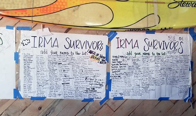 US Virgin Islands Irma Survivors List